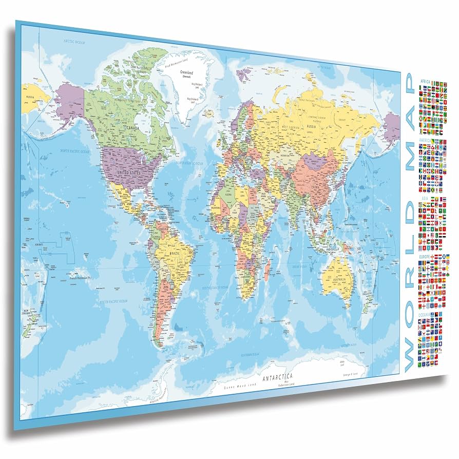 World Large Detailed Political And Relief Map Large Detailed Political