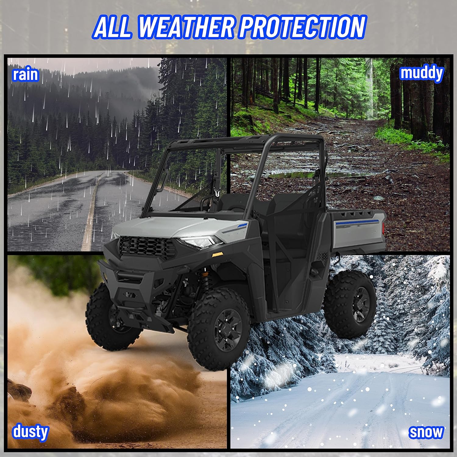 SAUTVS Front Floor Mats for Ranger SP 570, TPE Front Row Floor Liners All Weather Protection Slush Mats for Polaris Ranger SP 570 / Crew 2022 2023 2024 Accessories (1PCS, Replace #2889186) - Image 6