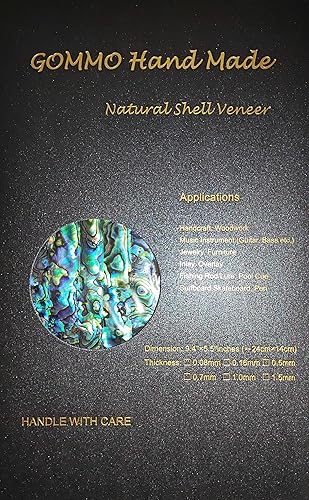 Miniatura 3 de GOMMO Hoja de chapa de concha Paua azul mejorada para incrustaciones y superposiciones planas (9.4 x 5.5 x 0.007 pulgadas) (abulón azul de Nueva