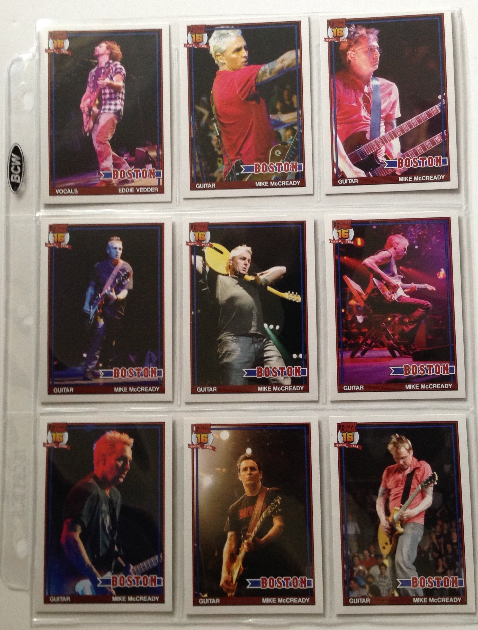 Amazon.com: Pearl Jam Boston baseball card set 64 card set Fenway