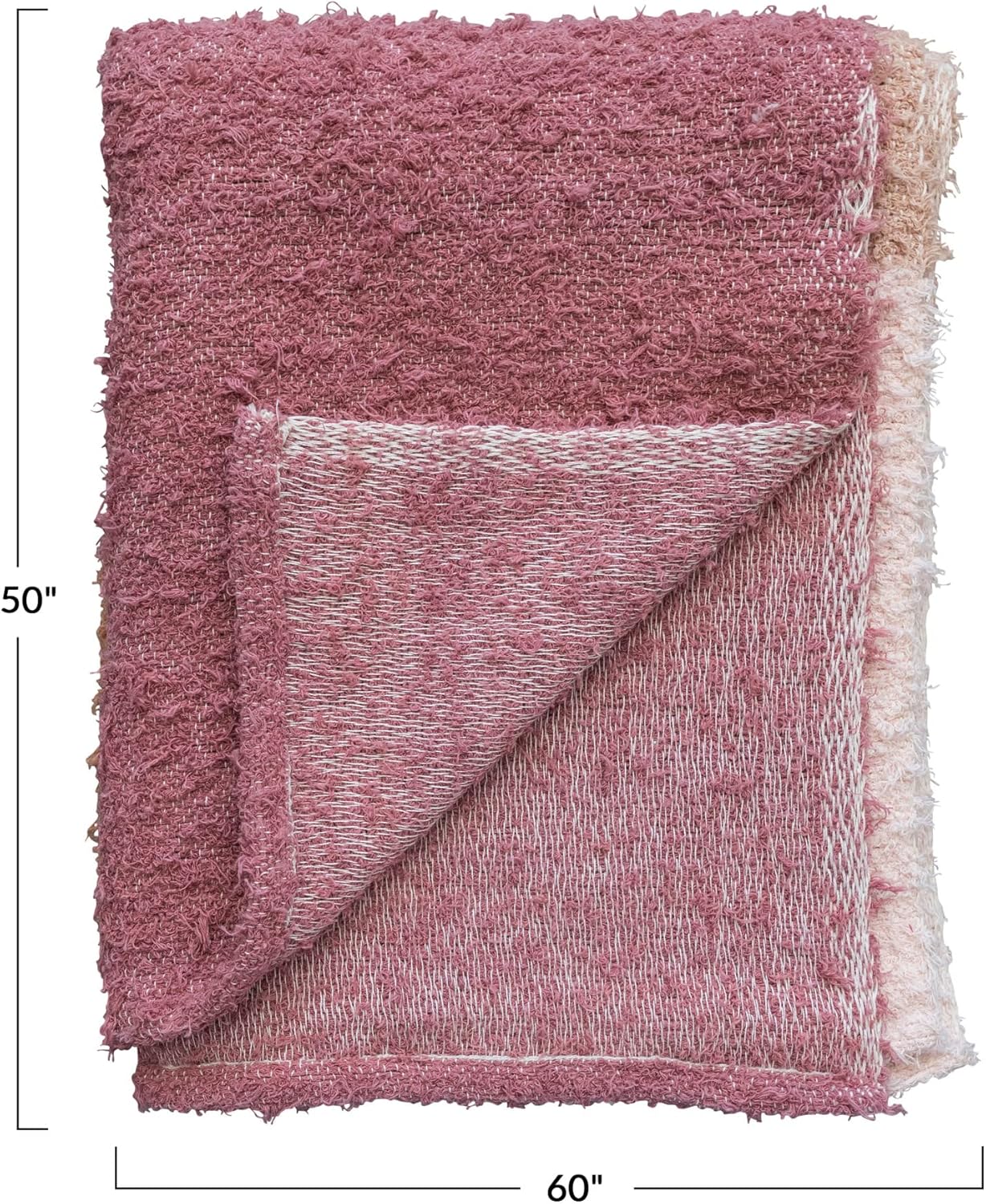 Creative Co-Op Handwoven Cotton Tufted Throw Blanket with Stripes, Multicolor