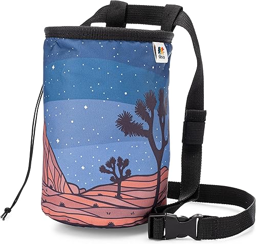 OSO Supply - Bolsa de tiza de escalada para adultos y niños, cierre de cordón, cinturón ajustable, entrenamiento en interiores y exteriores,