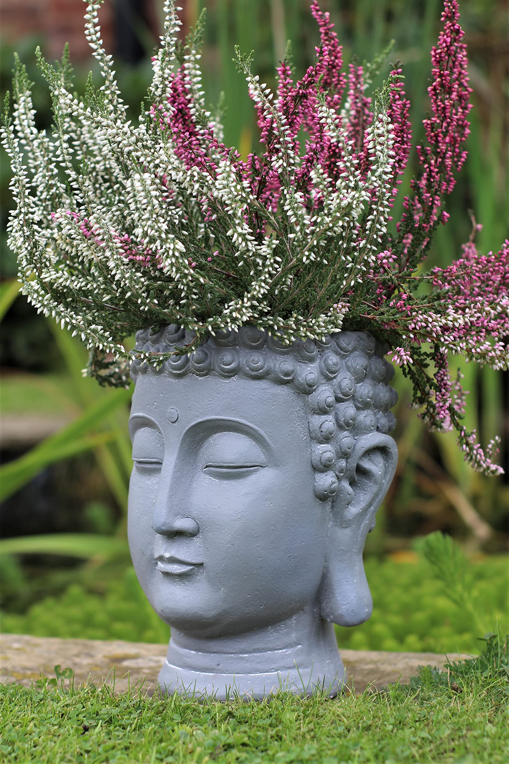 HH Home Hut Plant Pot Planter Garden Ornament Buddha Head Zen Decoration Outdoor Indoor