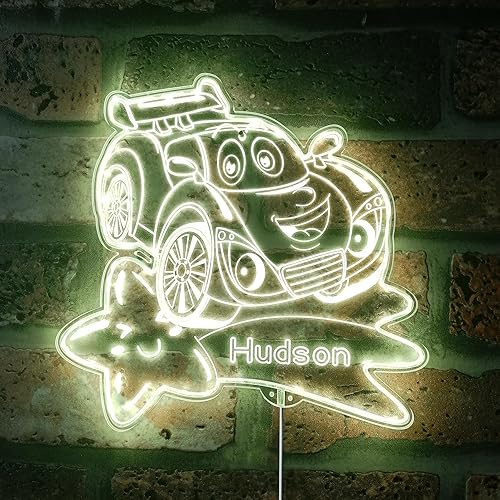 Miniatura 7 de ADVPRO Letrero LED de glamour dinámico RGB para automóvil deportivo, forma de corte a borde, decoración de pared 3D inteligente, iluminación