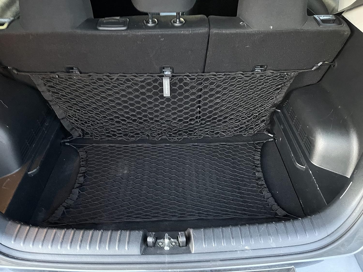 Floor + Back Seat Envelope Style Automotive Elastic Trunk Mesh Cargo Net for Kia Soul 2020-2025 - Premium Trunk Organizer and Storage - Luggage Net for Crossover - Best Car Organizer for Kia Soul