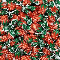 Vista 3 de Caramelos duros rellenos de fresa, envueltos individualmente, bolsa a granel de 2 libras, color rojo