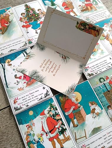 Vista 46 de PIXILUV Christmas Santa (paquete de 12) tarjetas de notas pequeñas tarjetas de felicitación # Joyful Christmas Santa Claus ~ postales de Navidad