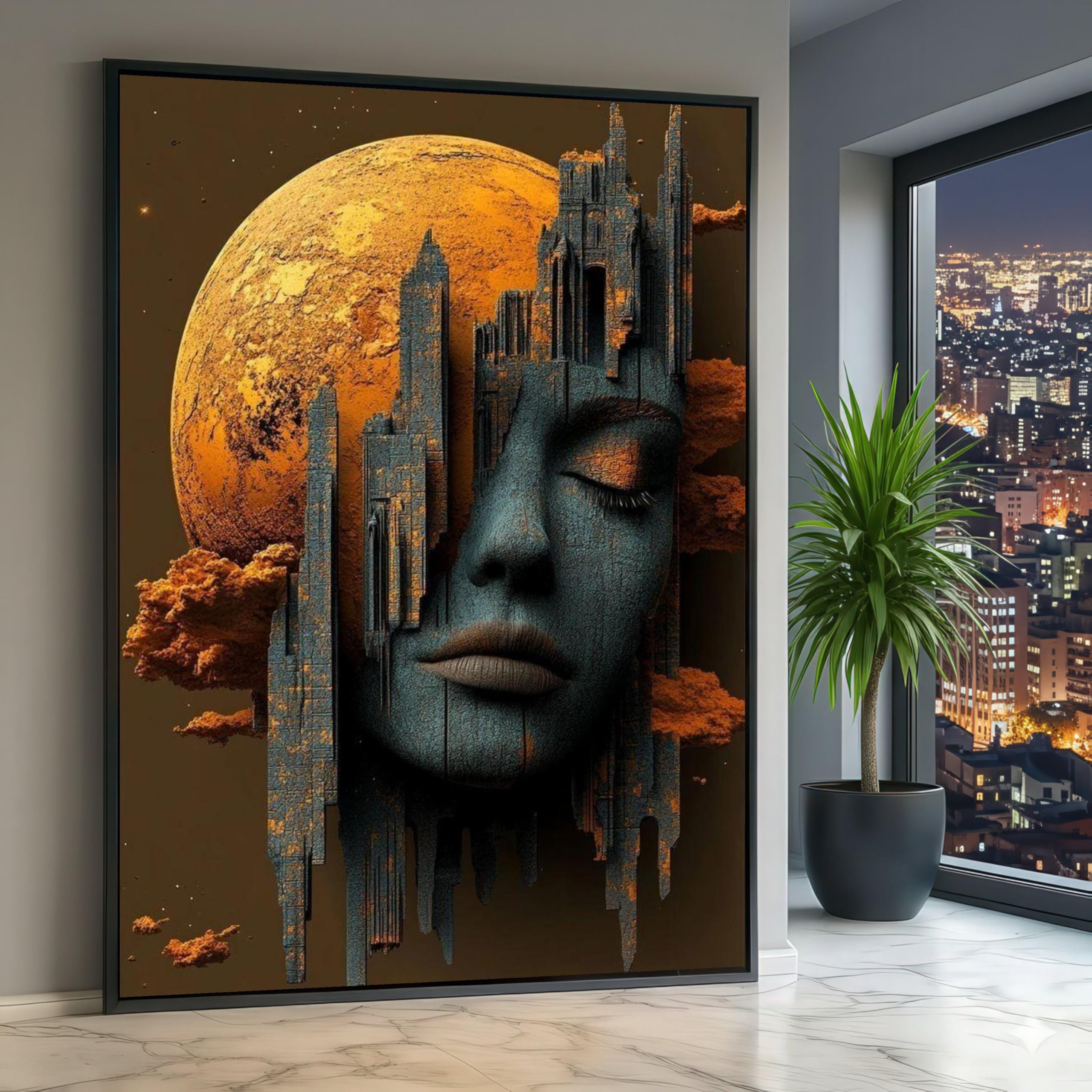 Tableau sur toile surréaliste grand format 80 x 110 cm - 8