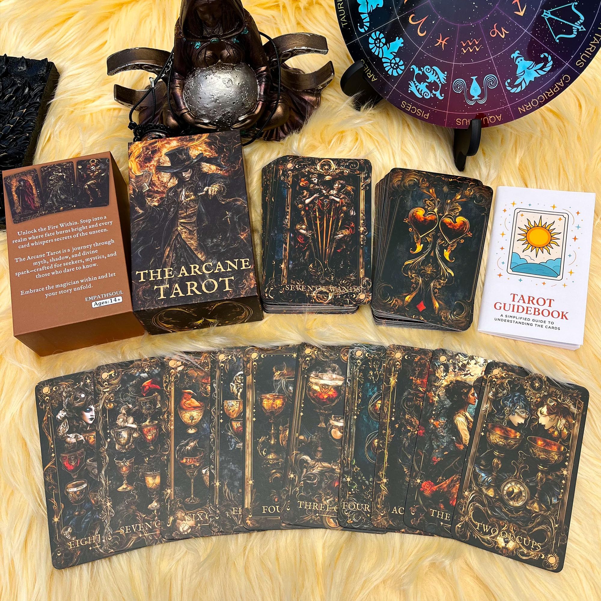 BAIYOOBAI Dark Gothic Tarot Deck Unique, Tarot Cards for Beginners Tarot Cards with Guide Book, Dark Fantasy Style Tarot Deck - Image 4