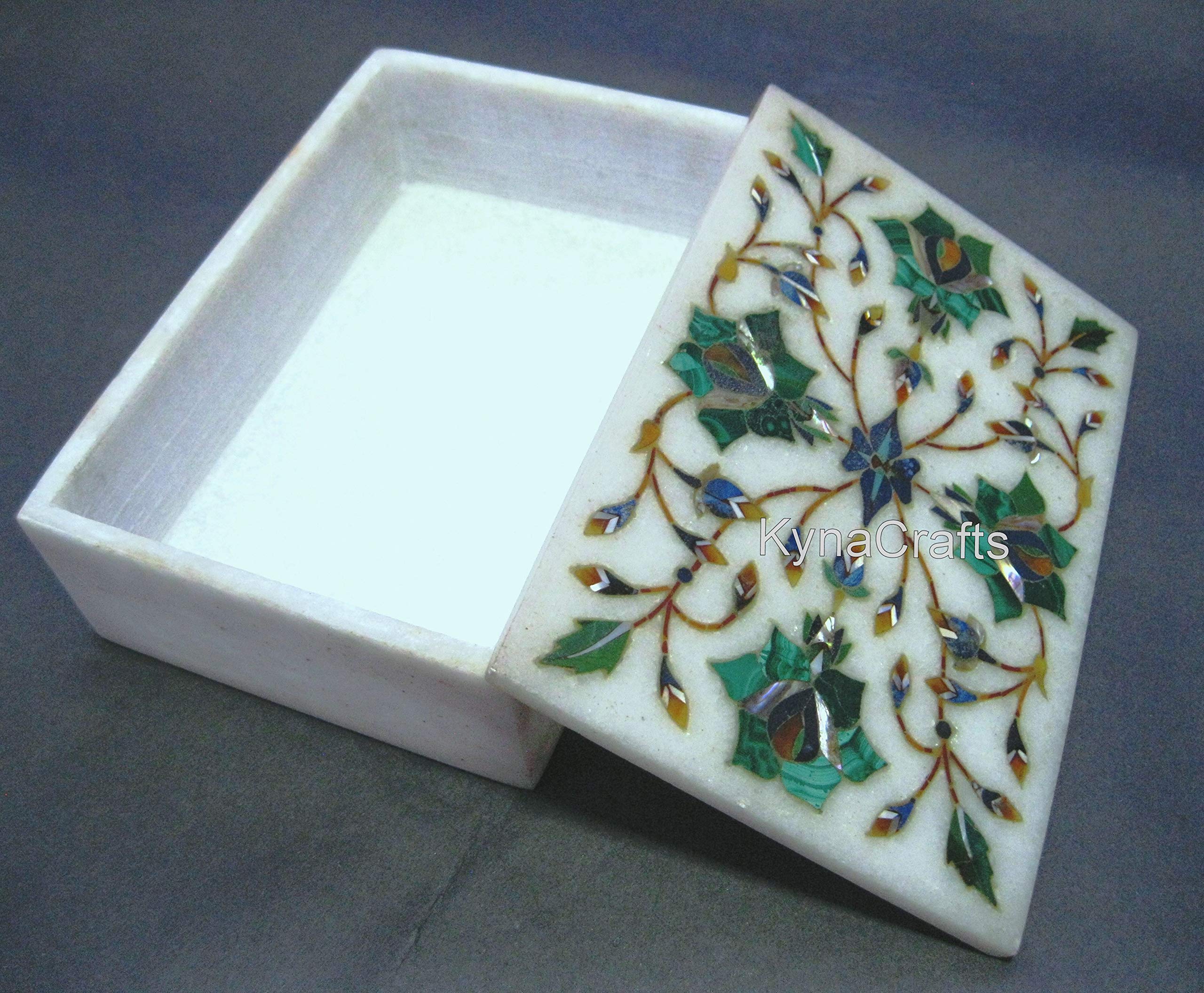 Caja de collar de mármol I Caja de regalo de mármol I Caja de joyería de mármol I Caja de gemelos de mármol I Caja de clip de corbata de mármol I Caja decorativa de mármol de 6 x 4 pulgadas