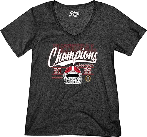 Miniatura 3 de Blue 84 Camiseta triblend con licencia oficial de la NCAA de Georgia Bulldogs National Champs para mujer casco rojo