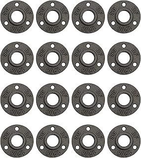 Brooklyn Pipe Flange - 16 Pack 3/4" Black Floor Flange Cast Iron Pipe Fittings | Our 3/4 Inch Pipe Flange | Industrial Pipe Flanges | Decorative Pipe Fitting Fit for Steampunk Furniture