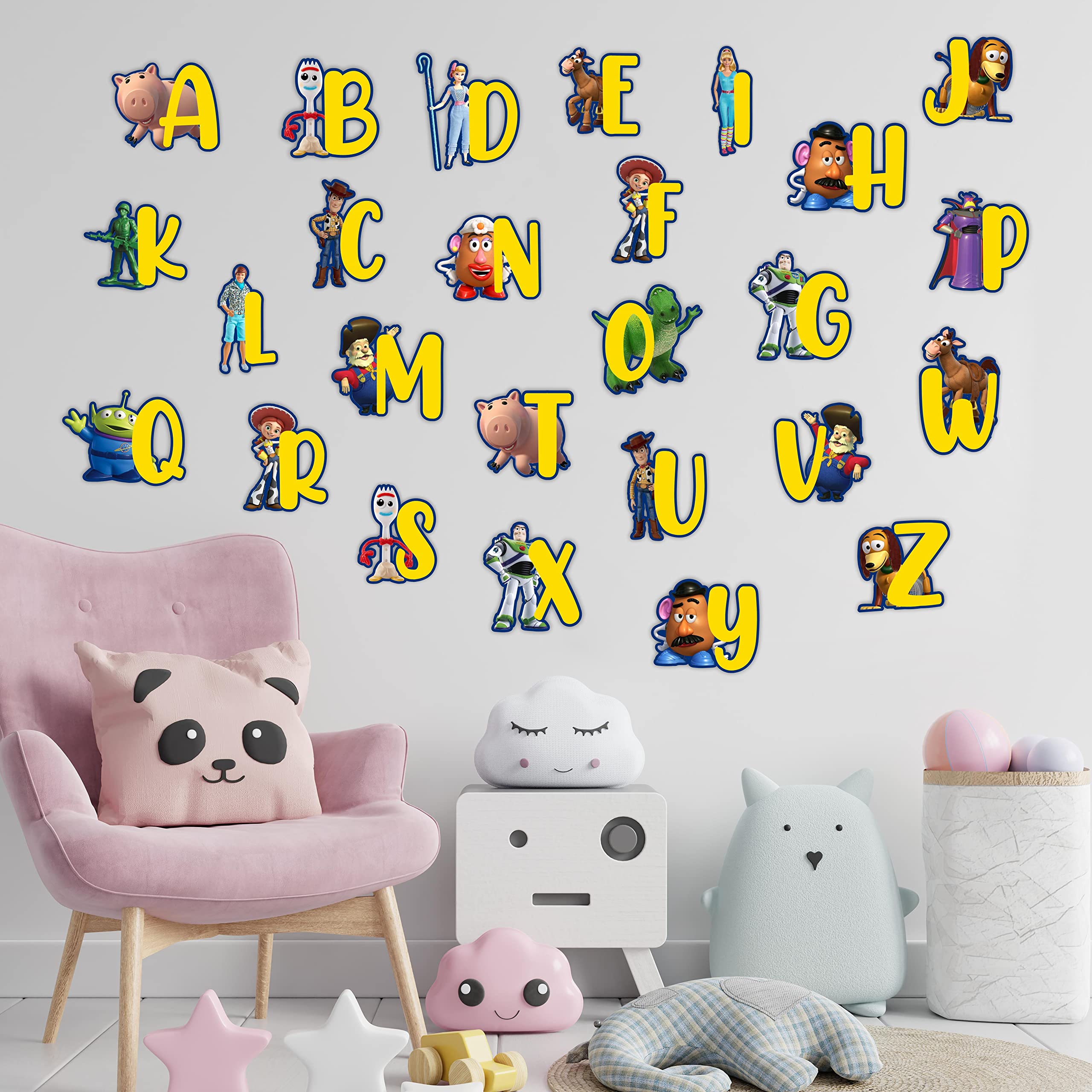 Seyal® Toy Stry A - Z Alphabet Wall Sticker, Toy Story a - Z Alphabet Wall Sticker, Small