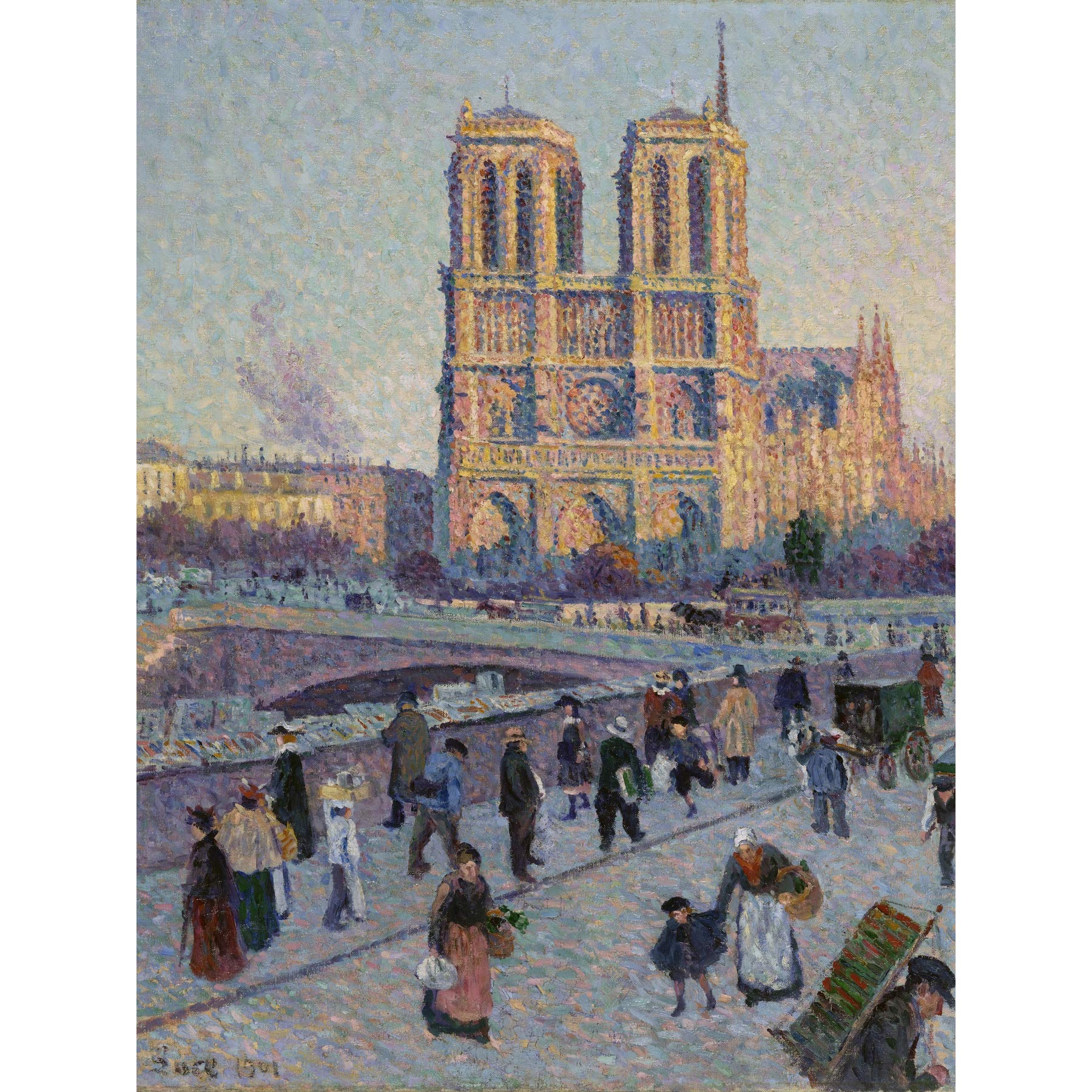 Luce Quai Saint-michel Notre-dame Painting Premium Wall Art Canvas Print 18X24 Inch