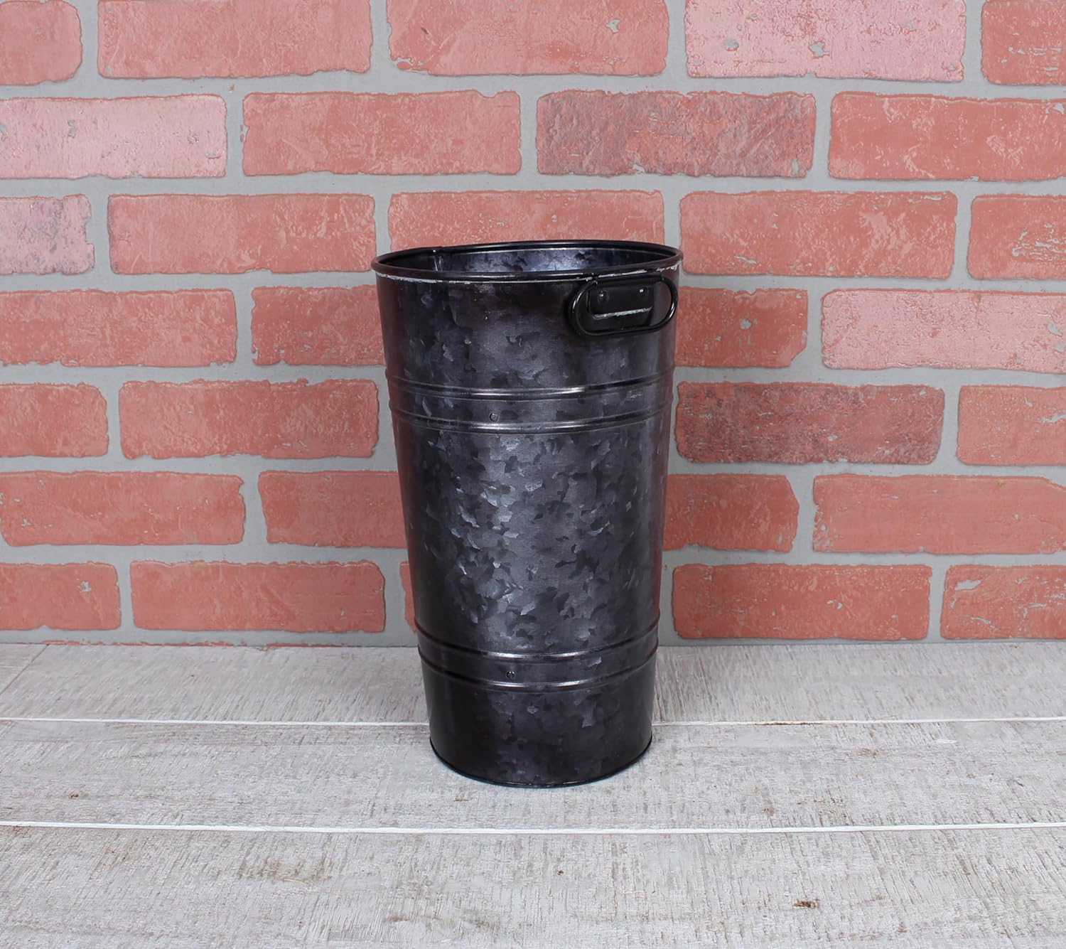 Outdoor/Indoor Set of 4 French Vases, Planters 8" W x 15" H Metal, Galvanized, Tin Platinum Finish