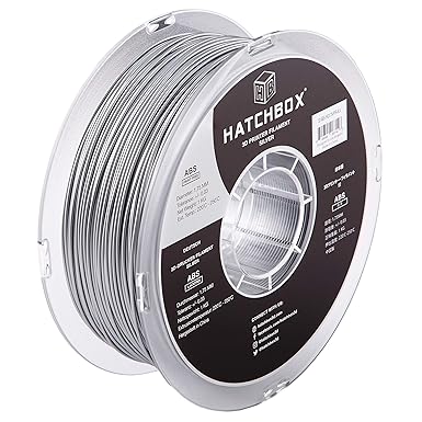 review HATCHBOX Paint-Free ABS 3D Printer Filament, Dimensional Accuracy +/- 0.03 mm, 1 kg Spool, 1.75 mm, Silver
