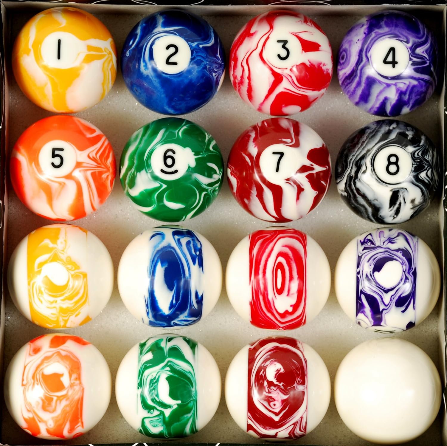 Iszy Billiards Pool Table Billiard Ball Set, Marble/Swirl Style : Sports & Outdoors