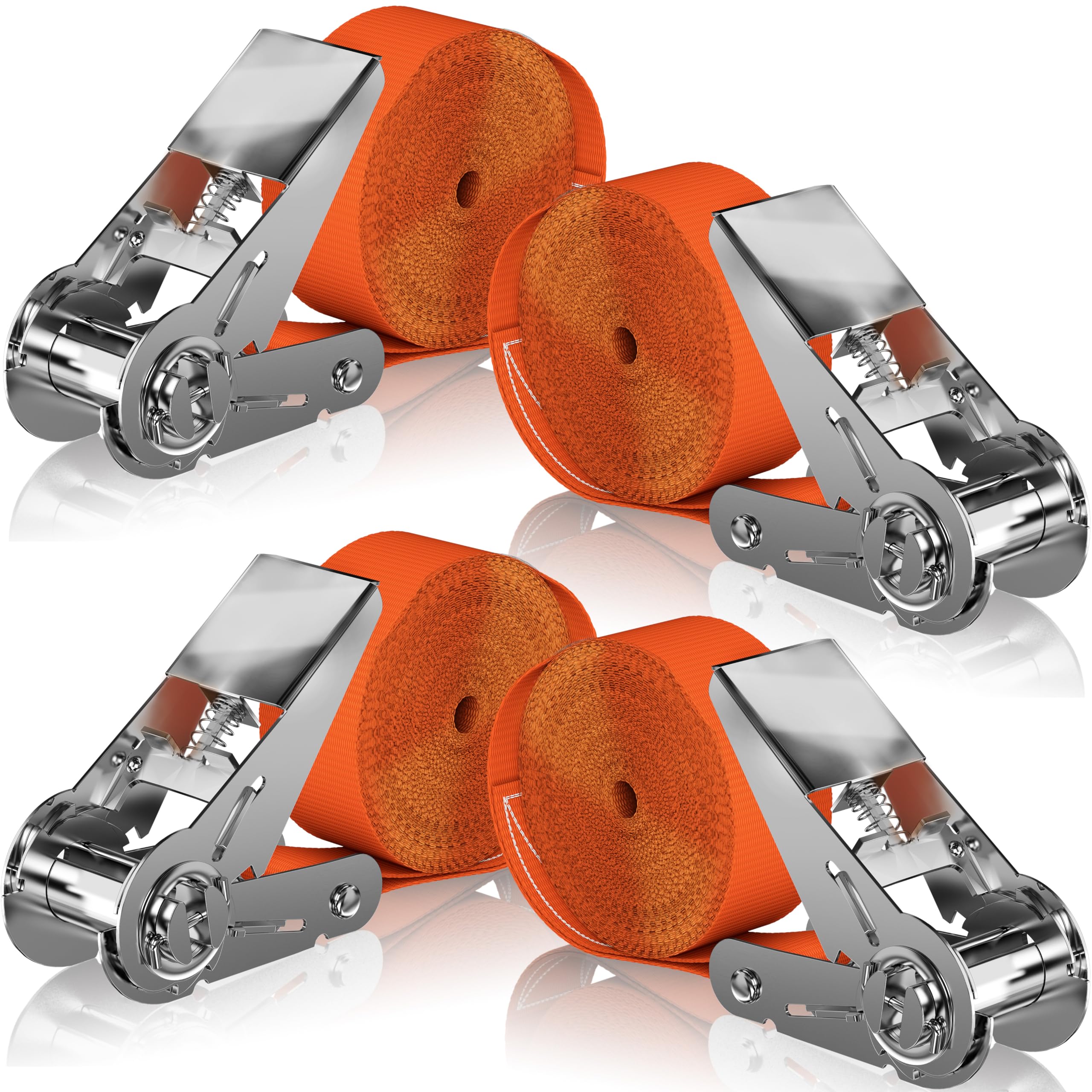 Gnarcore® wetterfeste Basic Spanngurte mit Ratsche [4m / 6m] - 300kg Zugkraft für eine problemlose Ladungssicherung - Komfortabler Zurrgurt für Heimwerker & Profis