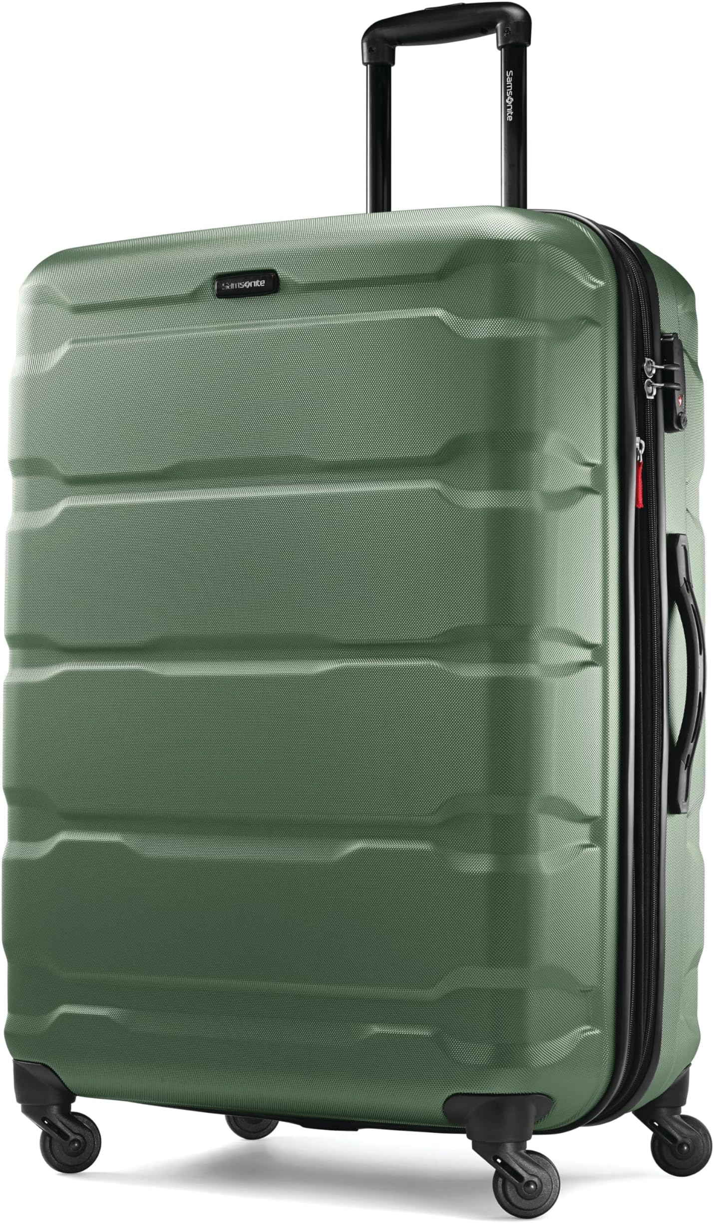 Samsonite Omni PC Hardside Expandable Luggage with Spinner Wheels, Checked-Large 28-Inch, Army Green