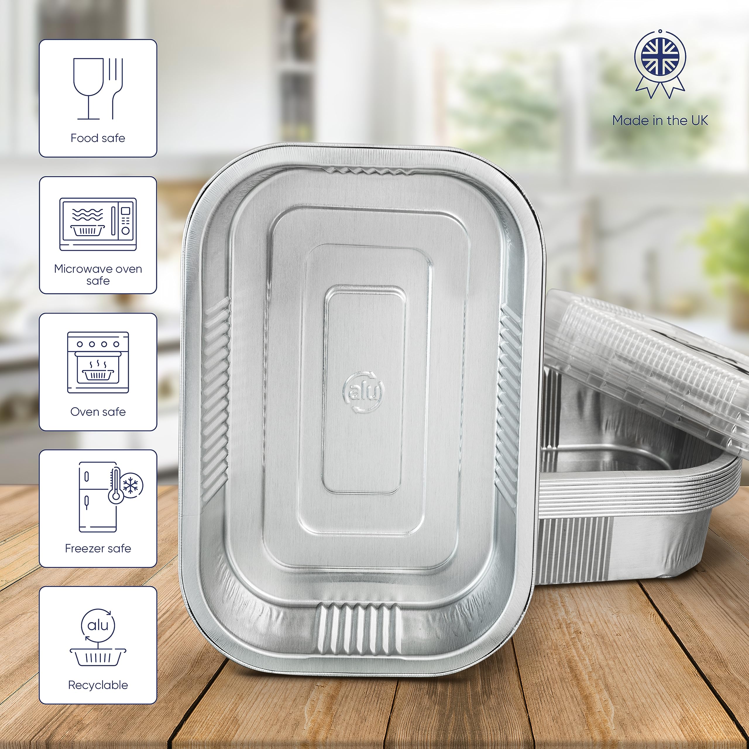 Coppice Lot De 10 Petits Plats à Tarte Aluminium Avec Couvercle - 15x15x4cm Congélateur Four