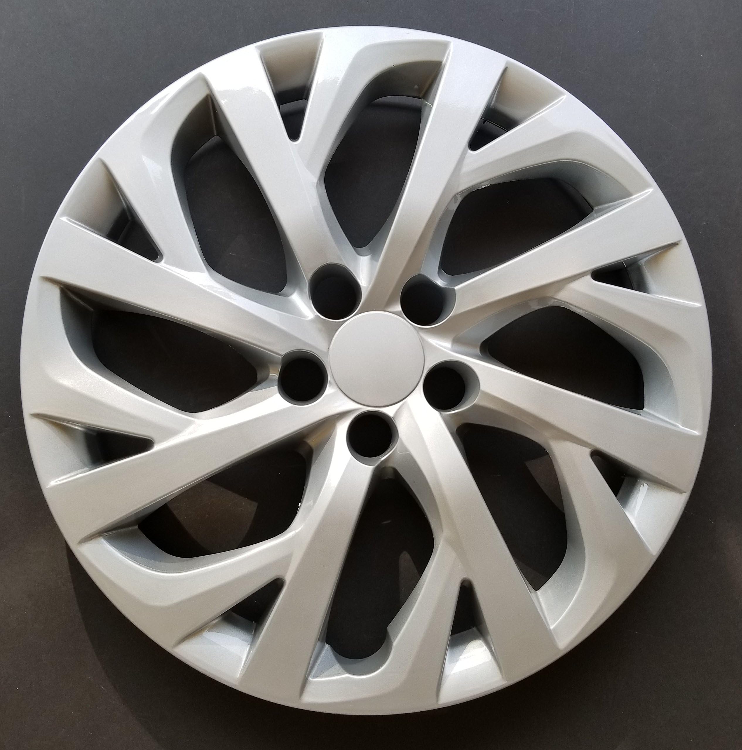 One New Wheel Cover Hubcap Replacement Fits 2017-2018 Toyota Corolla LE; 16 Inch; 16 Spoke; Silver Color; Plastic
