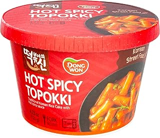 Dong Won Hot Spicy Topokki Cup, Traditional Korean Rice Cake, 4.23 Ounce...