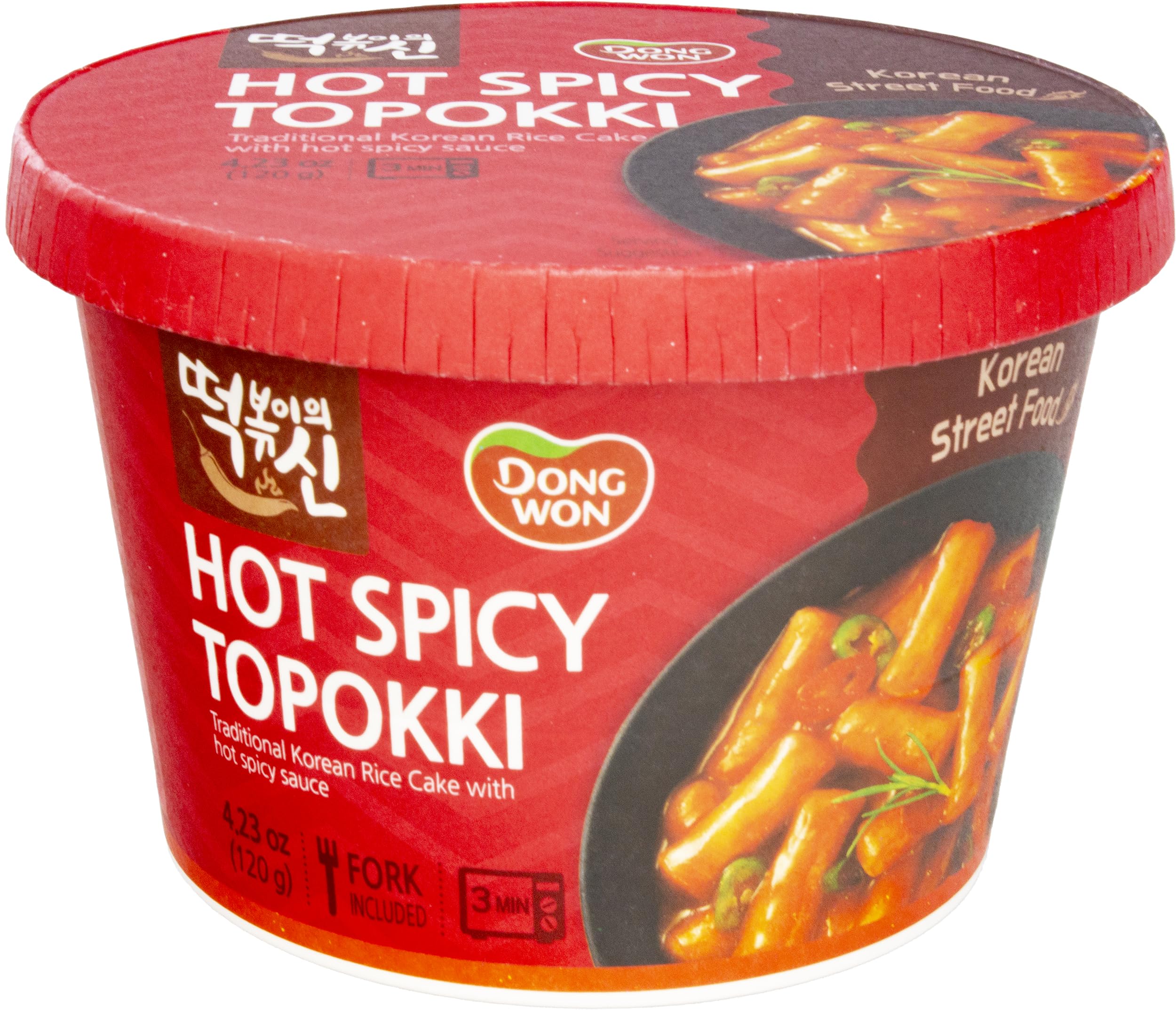 DONG WON Hot Spicy Topokki Cup, 4.23 oz (Pack of 8)