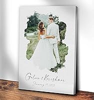 Vista 3 de Retrato de acuarela personalizado póster con foto personalizada, imágenes de carga de pósteres personalizados, retrato personalizado para regalos