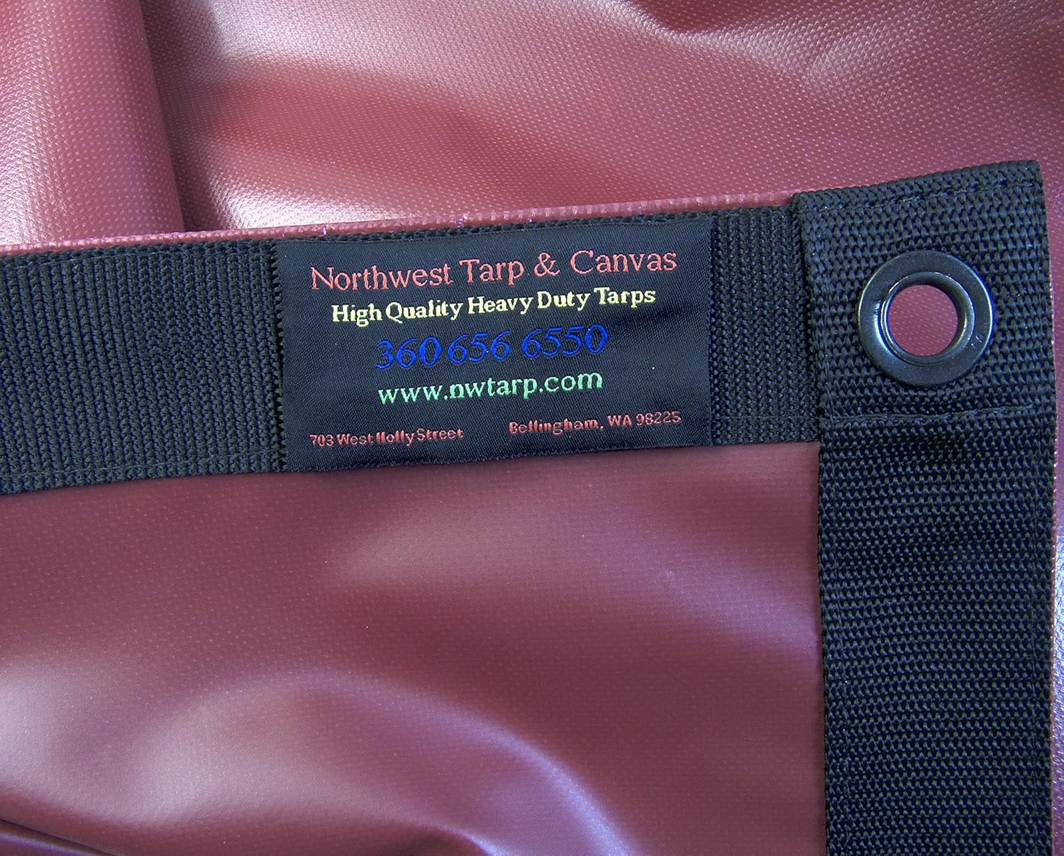 Tarp, Heavy Duty, Burgundy, Waterproof, 18 Oz. Vinyl w/ Reinforced Edges (4' X 4' Feet)