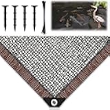 Koi Pond Netting Kit 15 x 20ft, Heavy-Duty Pe, Bird Deer Fence Netting, Durable Net Cover for Leaves, Protect Fish from Blue Heron Bird, Cats & Predators, Stakes & Ties Included