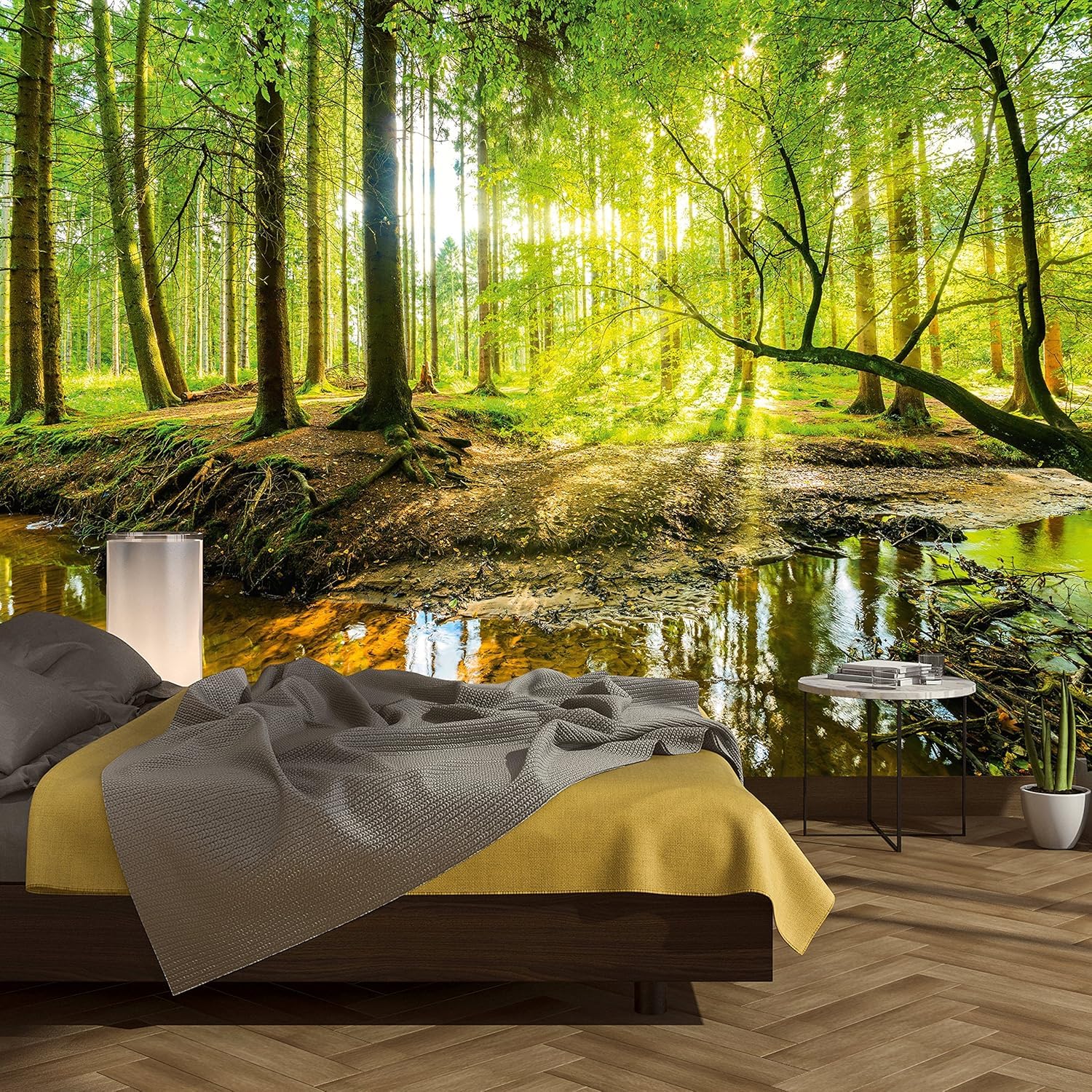 Papier peint panoramique paysage forestier 3D grand poster photo intissé salon chambre 300x210cm