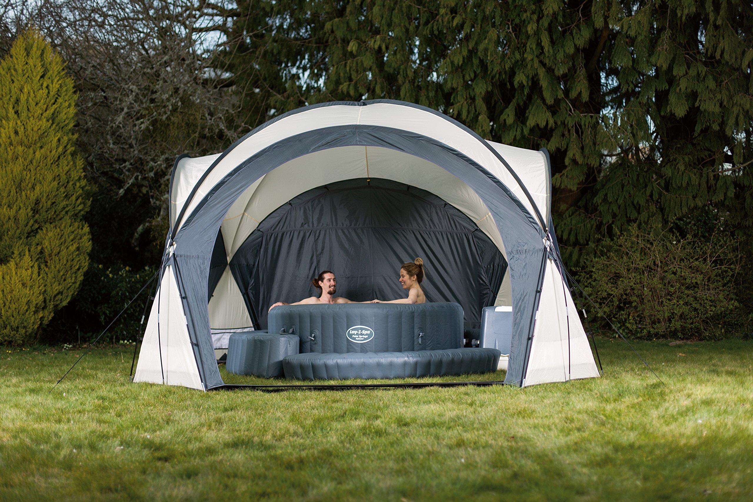Bestway Lay-Z-Spa Pavillon, weiß-grau, 390 x 390 x 255 cm, 58460-05