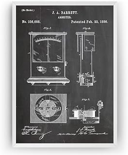 Magic Posters Ammeter 1886 Patent Print - Vintage Poster Wall Art Posters Gifts For Men Women Room Blueprint Decor - Frame Not Included