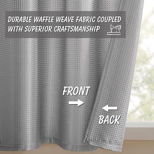 Miniatura 3 de Home Queen Cortinas grises para ventana de baño, repelente al agua, bolsillo corto para barra de cocina, 24 pulgadas de ancho x 24 pulgadas de largo