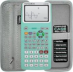 Calculadora científica com gráficos, inclui estojo de transporte, para estudantes universitários e secundários, cálculo, álgebra, geometria, trigonometria, estatística, física, química, menta
