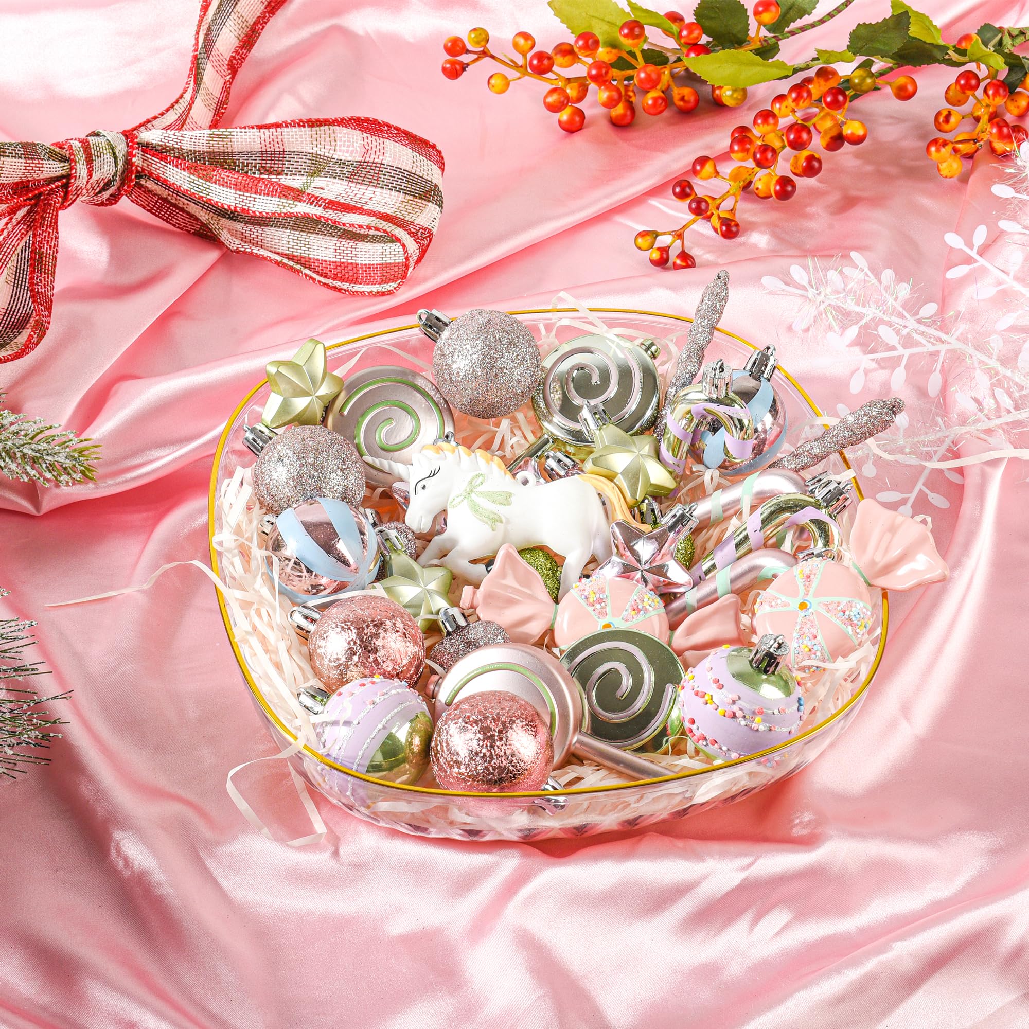 Amazon.com: 32PCS Colorful Candy Ornament Set for Mini Christmas