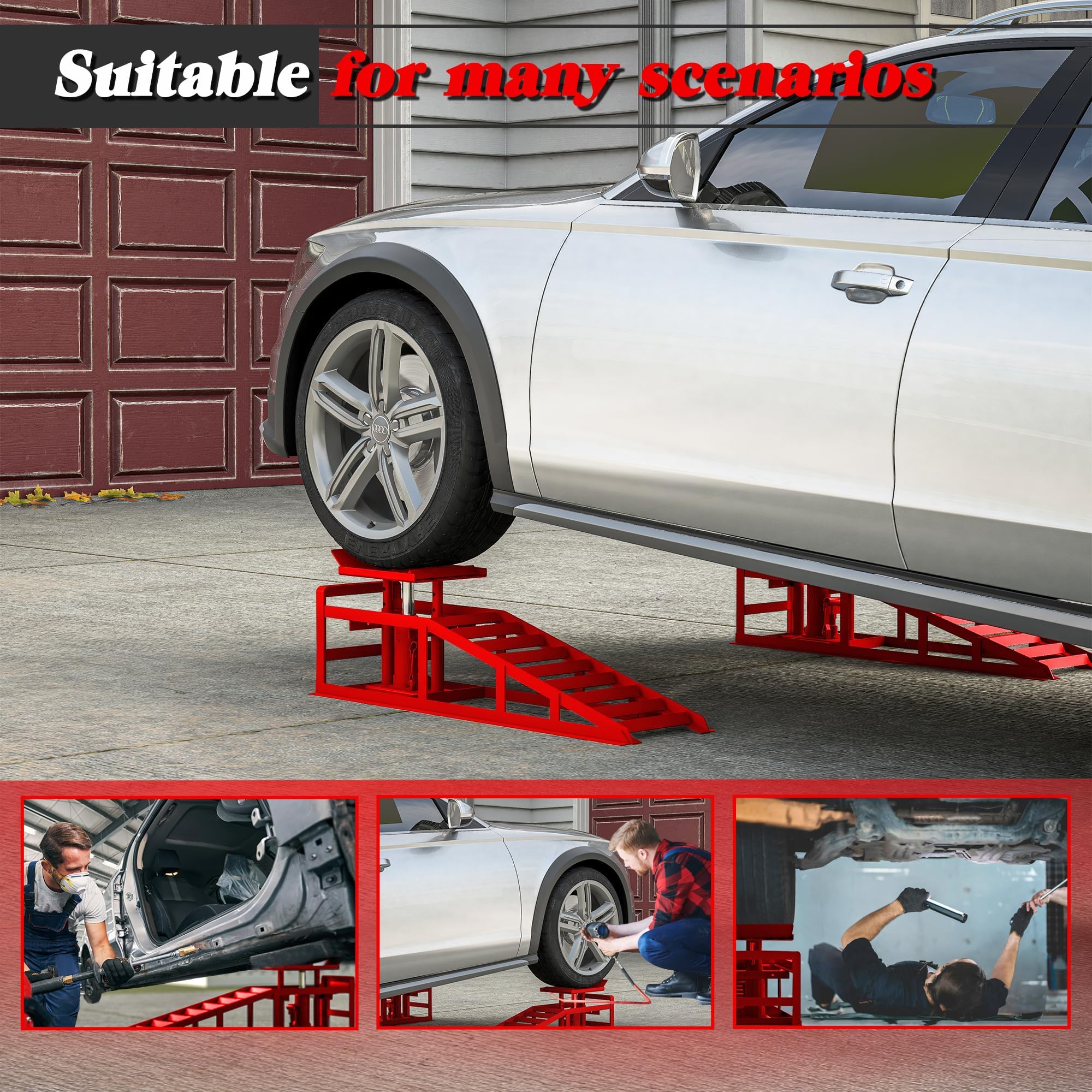 Quick Lift Auto Ramp Snapklik.com : 2 Pack Hydraulic Car Ramps 5T 10000lbs Low Profile Car ...