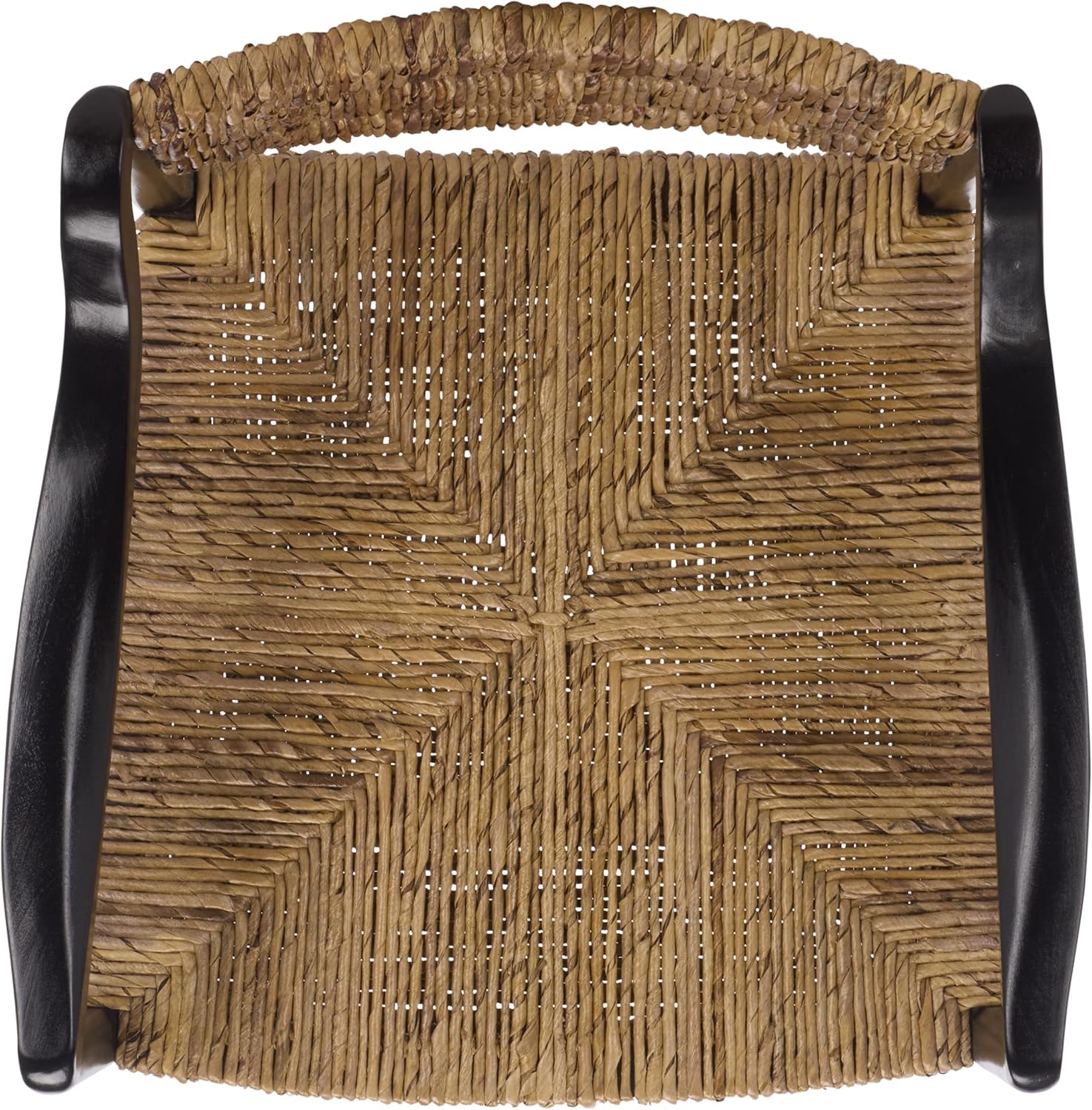 SAFAVIEH Couture Collection - Kona Woven Abaca Dining Chair, Black & Natural, Handwoven Seat and Backrest, Fully Assembled (CWK2030A)