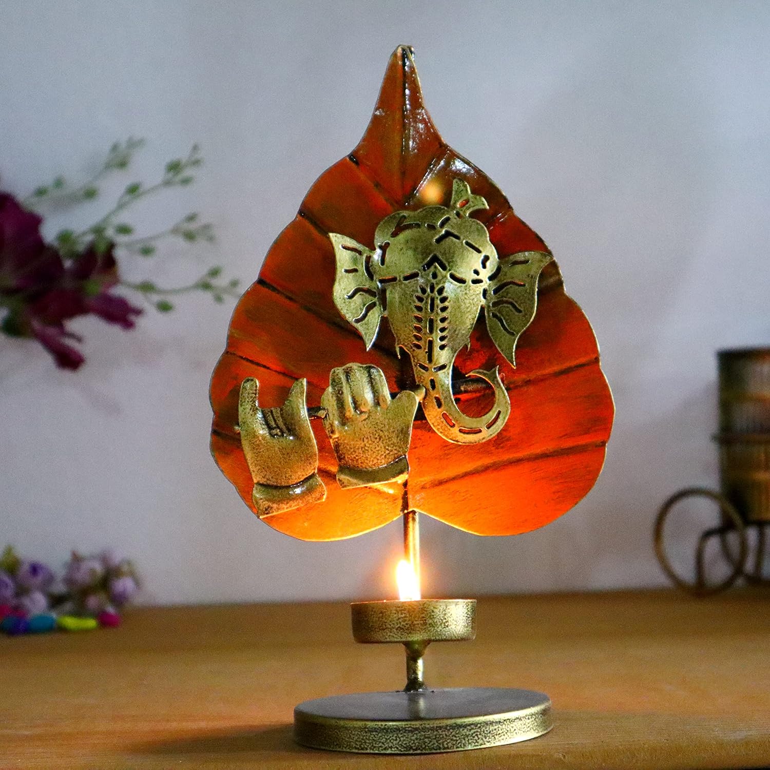 Buy JAIPUR ACE Iron Metal Lord Ganesha Candle Holder or Candle Tea