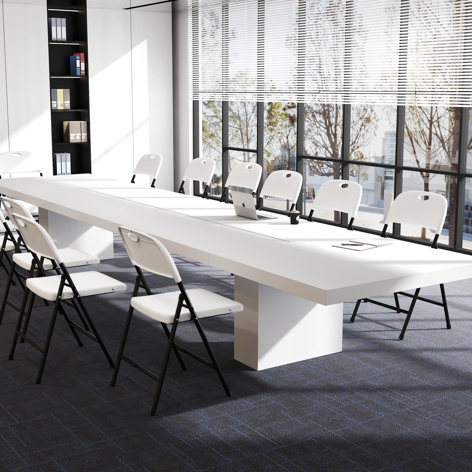 Lot de 4 chaises Pliantes, Robustes, avec Grand Dossier, supportant jusqu'à 650 kg, adaptées à Une Utilisation intérieure et extérieure, notamment pour Les Mariages,Classique Blanc
