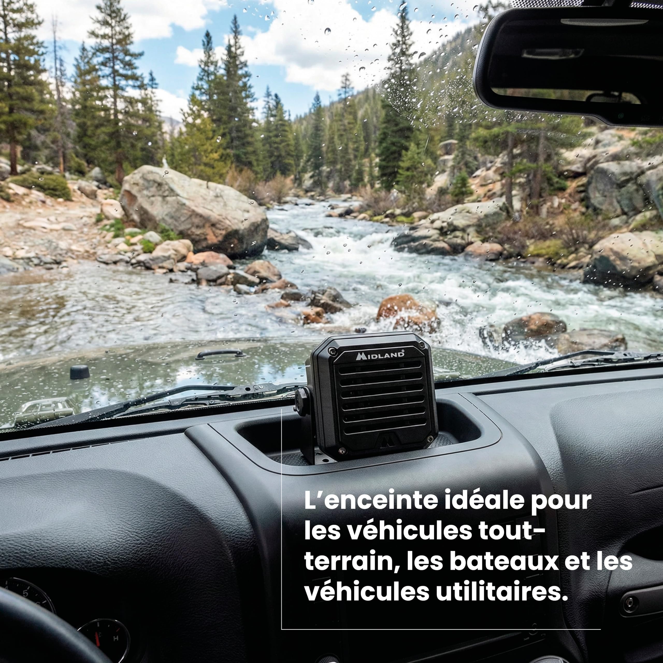 Midland AU50 Xtreme Haut-Parleur Le Haut-Parleur IP67 extérieur résistant et Puissant pour Les radios véhicules.