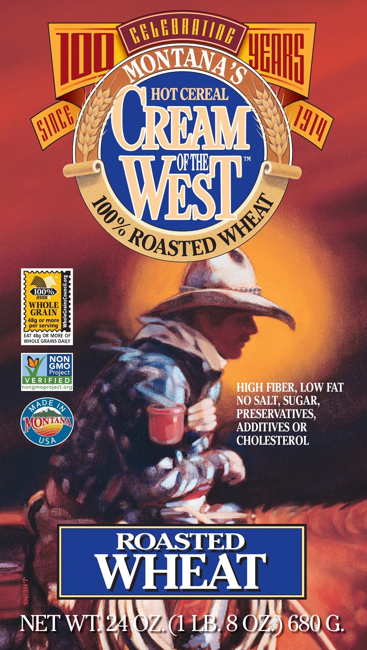 Cream of the West All-Natural Roasted Wheat Hot Cereal, 24-Ounce Box (Pack of 6)