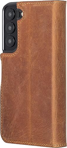 Miniatura 3 de Bayelon Funda para Samsung Galaxy S22, cartera de cuero de grano completo, funda desmontable para Samsung S22 con soporte, funda magnética para