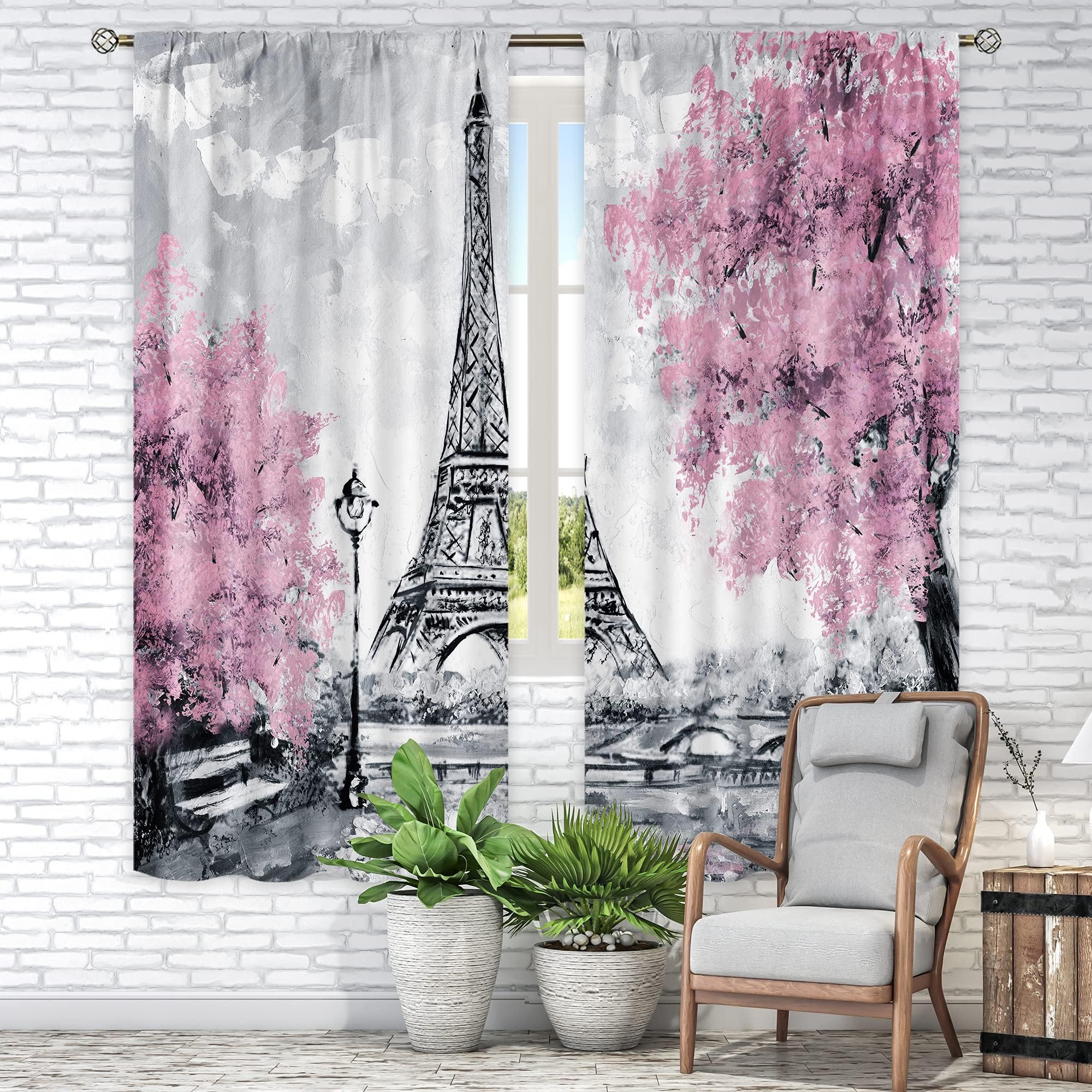Cinblue Eiffel Tower Curtains 42 (W) x 63(L)