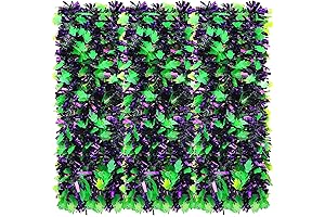 Halloween Tinsel Garland: Festive Green Ghost and Purple Metallic Twist Garland for Eerie Halloween Decor