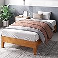 Mellow Naturalista Grand - 12 Inch Solid Wood Platform Bed with Wooden Slats - No Box Spring Needed - Twin (Natural Pine)