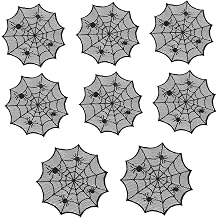 Black Laces Cobwebs Table Mats with Spiders Webs Pattern Placemat Home Accessory for Any Occasion Round Doily