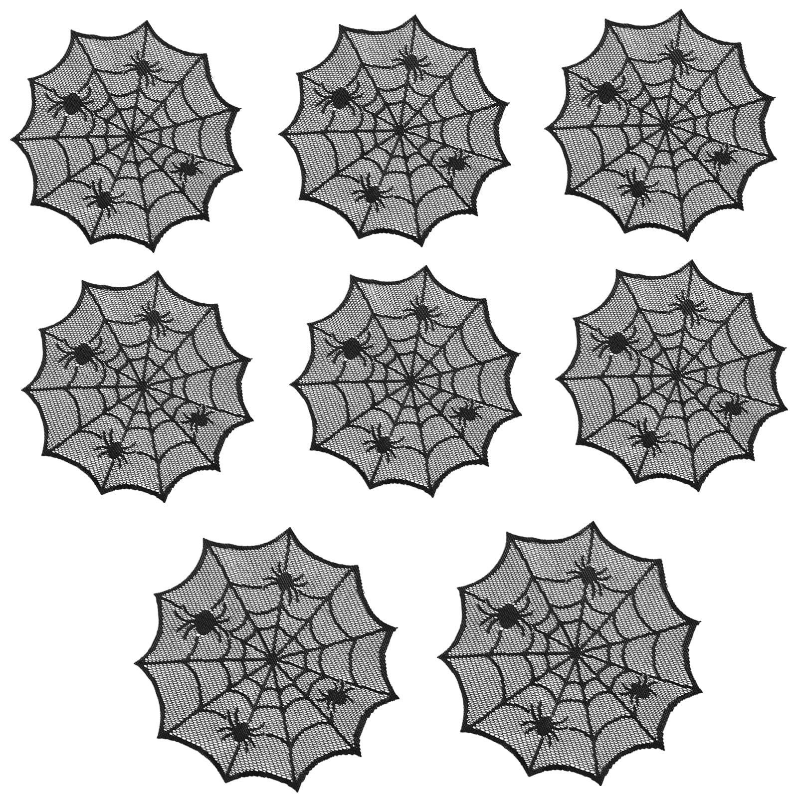 carotoe Laces Spiders Webs Table Mats Cobwebs Placemat Adds Sophistication to Your Home Decoration Halloween Tabletop Decoration