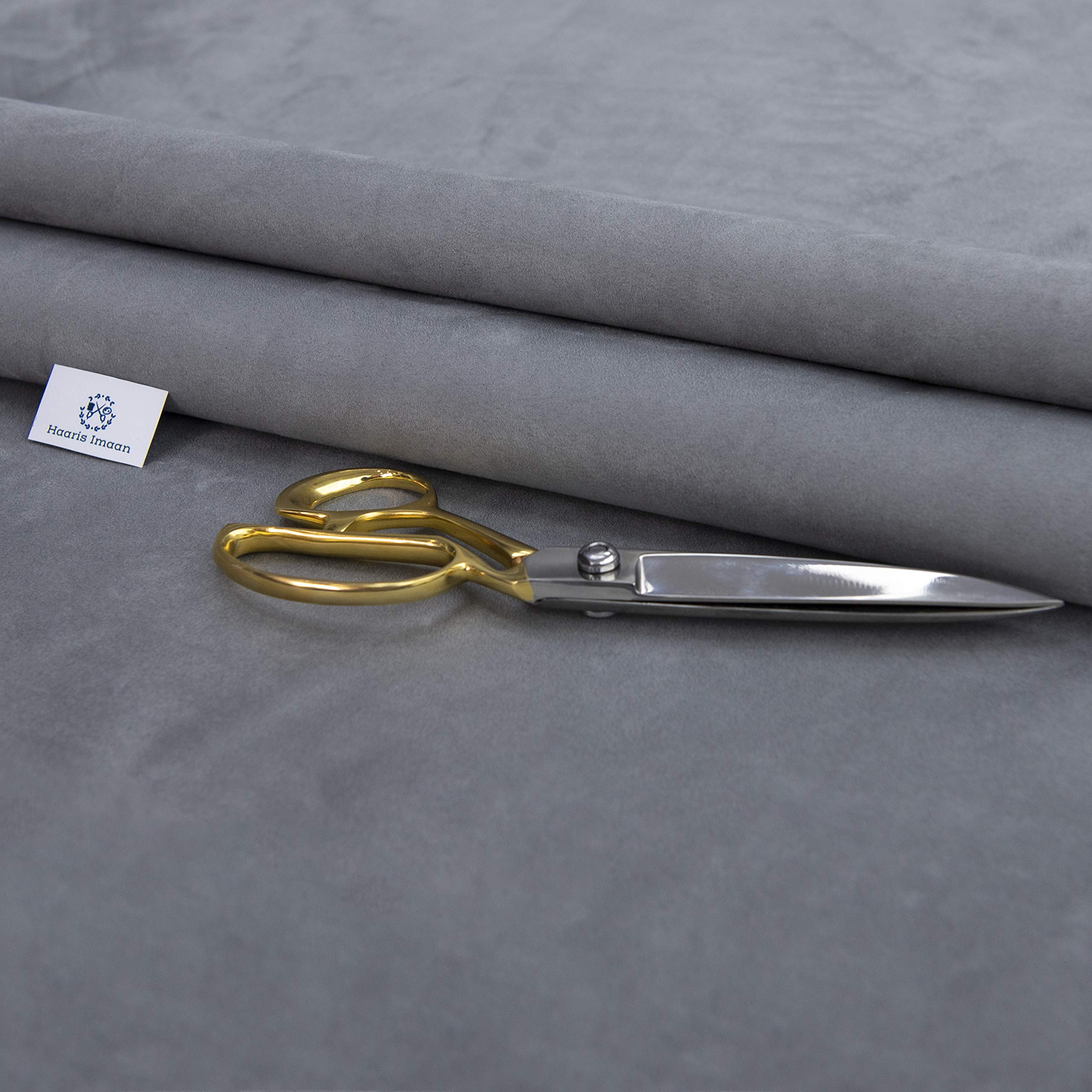 Haaris Imaan Faux Suede Fabric | Soft Feel Suede Fabric by The Metre | Fire Retardant, Durable & Flexible Material, Suitable for Upholstery (Silver)