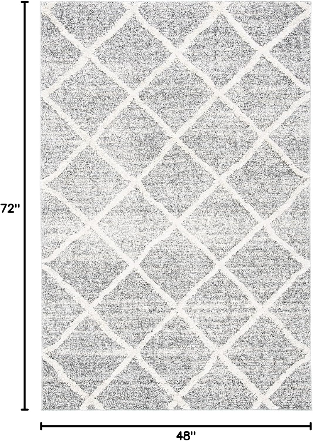 Martha Stewart x SAFAVIEH Shag Rug Collection - 4' x 6', White & Light Grey, Non-Shedding & Easy Cleaning, Ultra Plush Thick Pile, Ideal for Living Room, Foyer, Bedroom, Accent Space (MSR0720A)